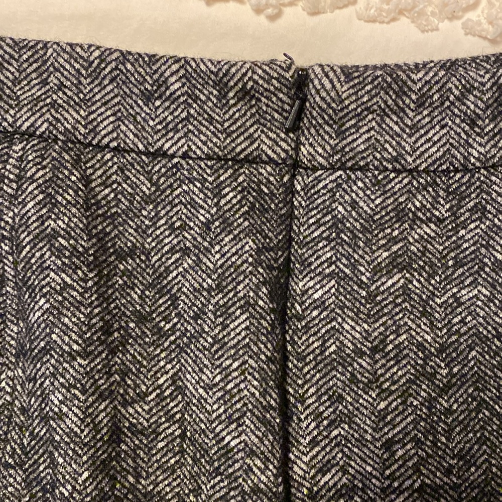 JOHNSTON & MURPHY Midi Pencil Skirt Black White Herringbone Wool Medium … - Picture 5 of 6